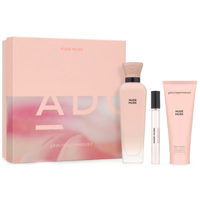 Adolfo Dominguez SET Agua Fresca Nude Musk EDP Mujer 120 ml + 10 ml + Loción corporal 75 ml