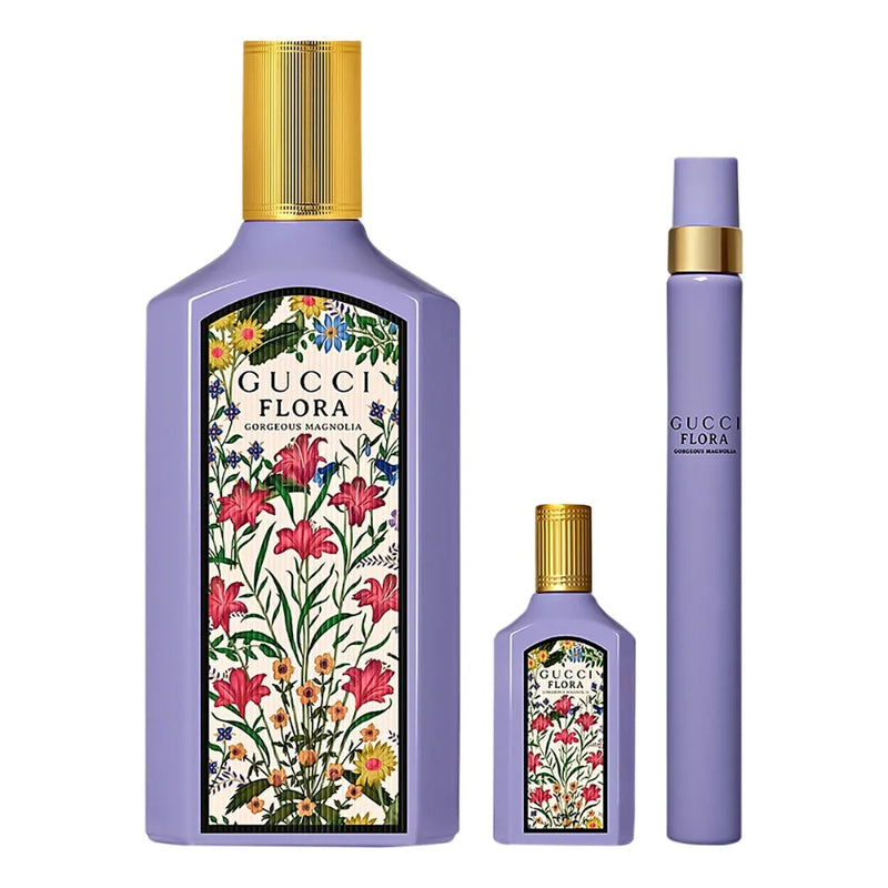 Gucci SET Flora Gorgeous Magnolia EDP Mujer 100 ml + 10 ml + Mini 5 ml